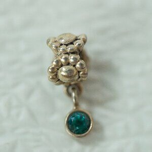 Pandora Silver Dewdrop Daisy Flower Topaz CZ Dangle Charm Bead 790386TPP